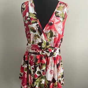 Floral Sleeveless Wrap Top